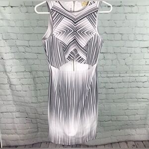 NWT Torn by Ronny Kobo Black and White Geometric Cutout Dress